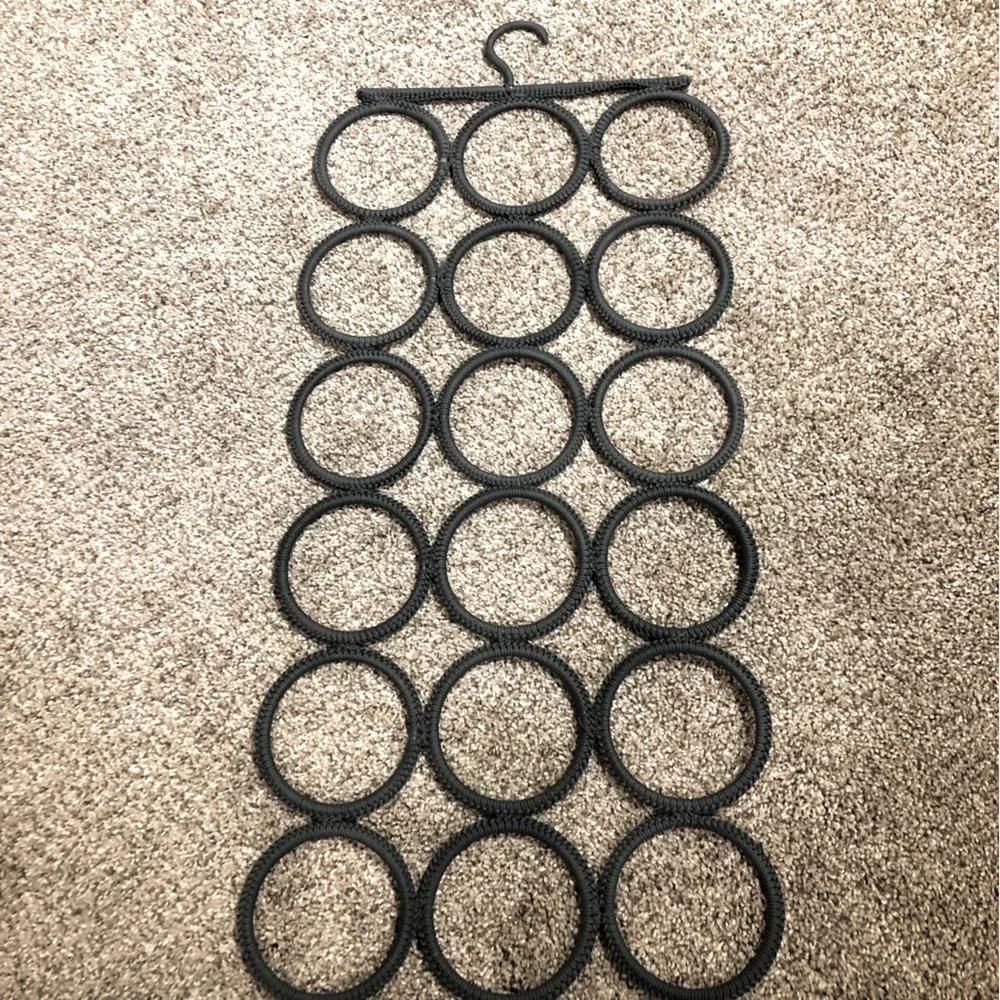 🆕 IKEA scarf/tie/belt organizer for closet, holds 18+ items, gray
